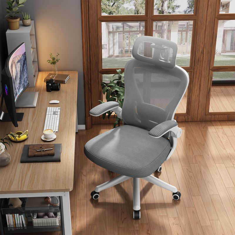 Ergonomic Black Swivel Office Chair | Mesh High-Back with Lumbar Support & Headrest