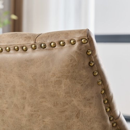 Vintage Sheepskin-Pattern Office Chair – Mid-Century Retro PU Leather Swivel Chair with Tilt & Height Adjustment