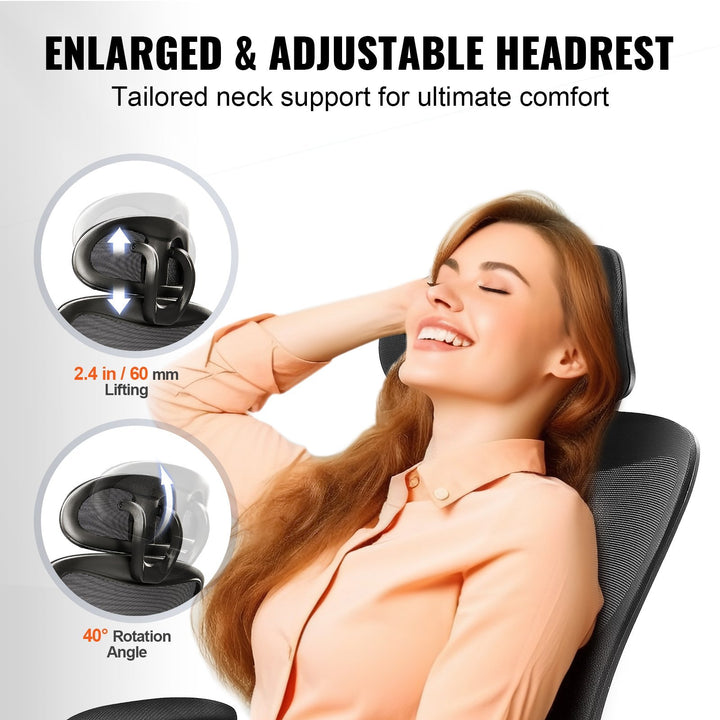 High Back Ergonomic Desk Chair With Adjustable Headrest