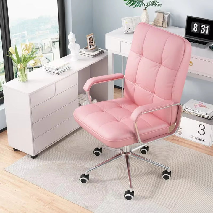 Computer Leather Desk Office Chair - Swivel Lift Executive Training & Study Chair