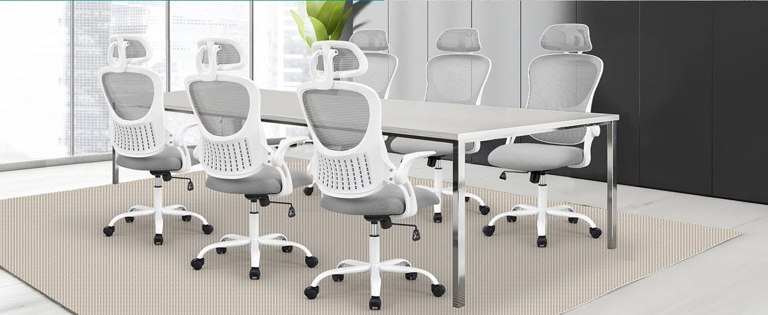 Mesh Ergonomic Office Computer Desk Chair Flip-up Arms Adjustable Headrests Comfortable Lumbar Support For Home Office