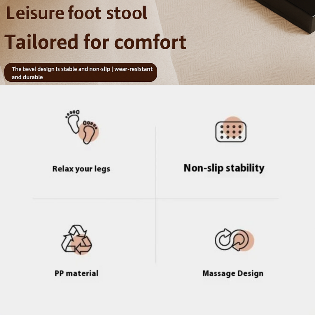 Adjustable Footrest with Rollers – Ergonomic Desk Leg Support