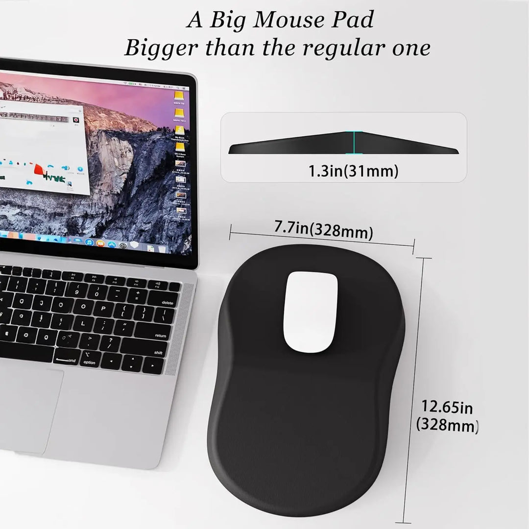 Memory Foam Mouse Pad – Wrist Rest with Non-Slip Base