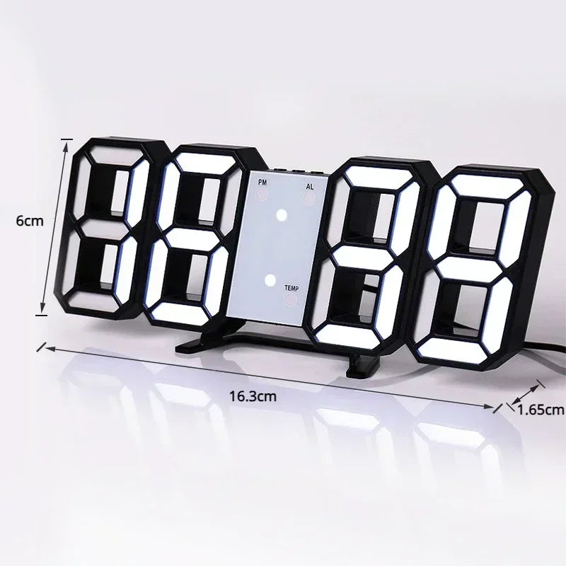 3D LED Digital Clock | Wall & Desk Decoration | Adjustable Brightness & Night Mode