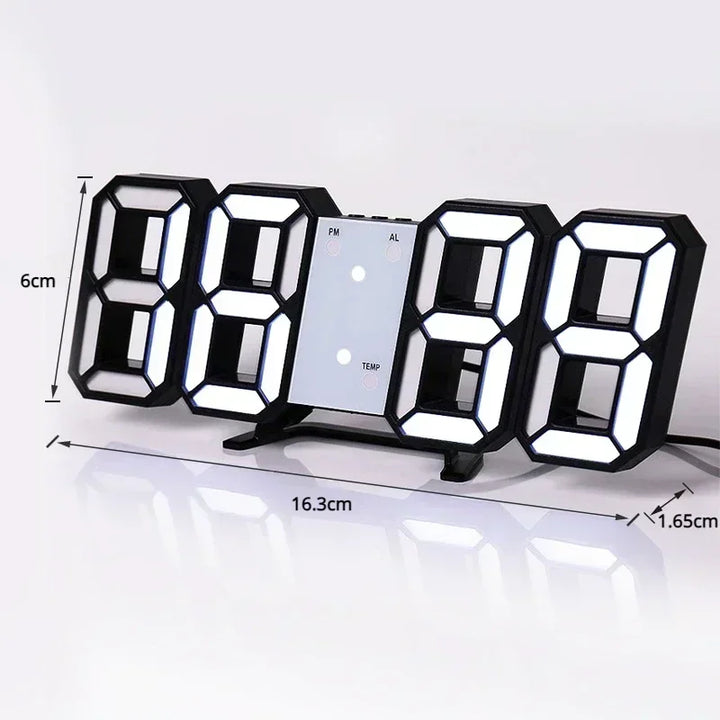 3D LED Digital Clock | Wall & Desk Decoration | Adjustable Brightness & Night Mode