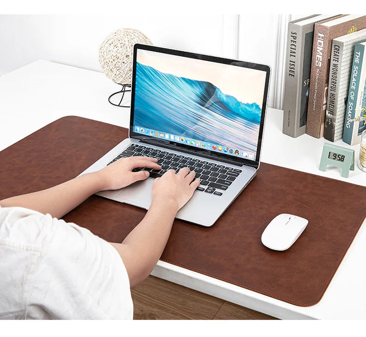 Waterproof PU Leather Desk Pad | Large Non-Slip Mouse Pad & Desk Protector