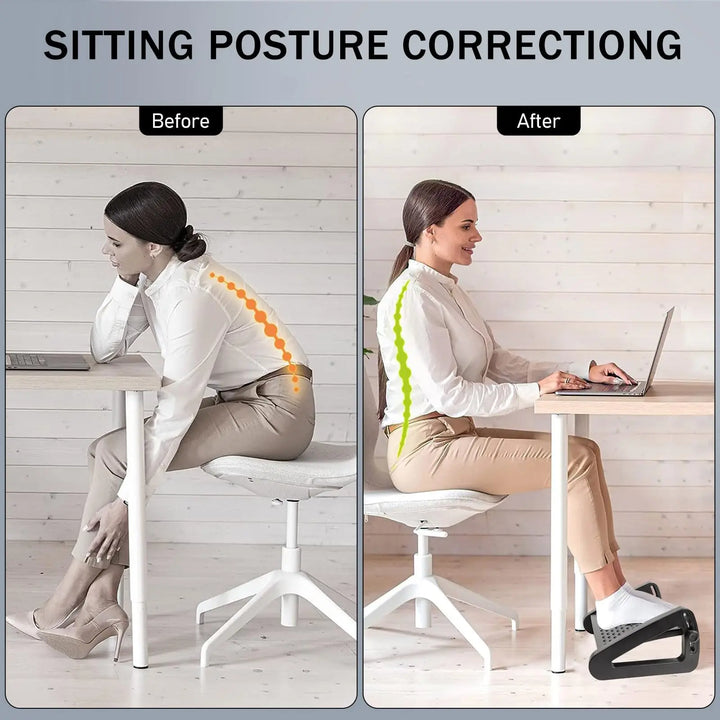 Under-Desk Footrest with Massage Rollers – Ergonomic Leg Support
