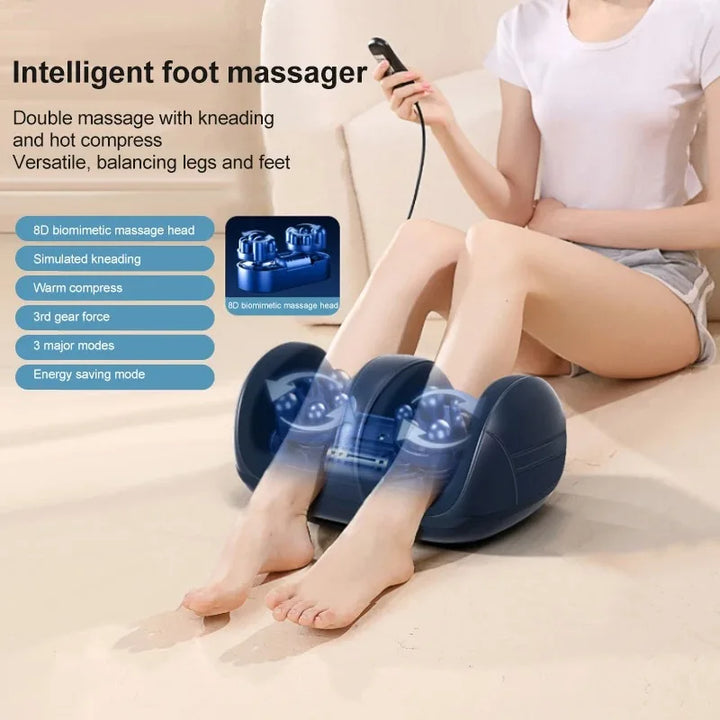Extra Large Electric Foot Massager | Shiatsu Kneading with Heat & Calf Support