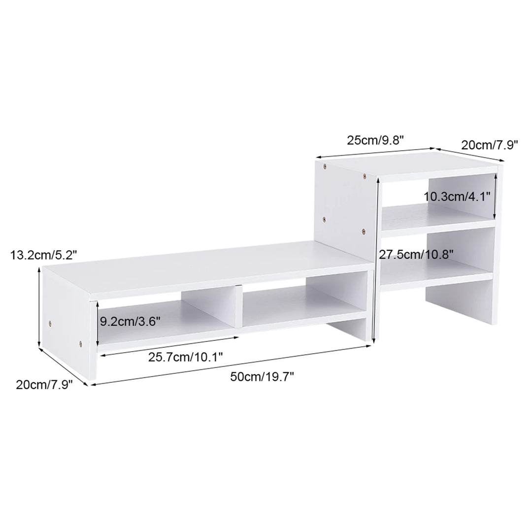 Computer Stand Storage Computer Laptop Monitor Riser Stand Desktop Wooden Storage Organizer 3 Layer Shelf Computer Monitor Riser