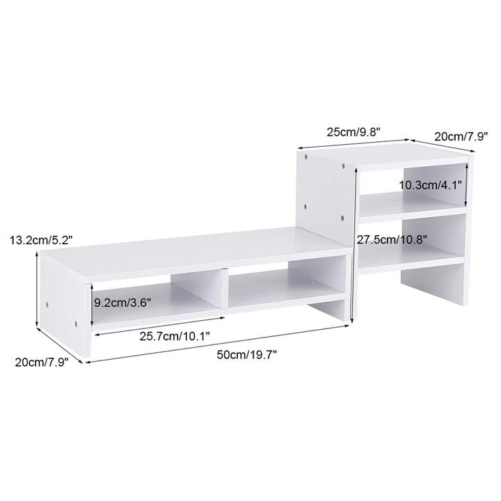 Computer Stand Storage Computer Laptop Monitor Riser Stand Desktop Wooden Storage Organizer 3 Layer Shelf Computer Monitor Riser