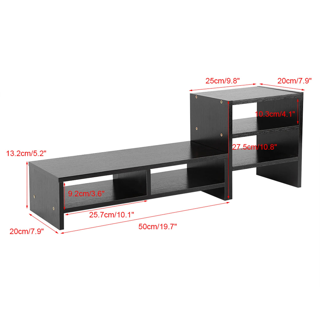 Computer Stand Storage Computer Laptop Monitor Riser Stand Desktop Wooden Storage Organizer 3 Layer Shelf Computer Monitor Riser