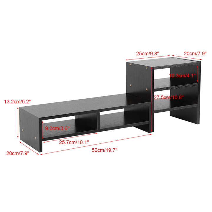 Computer Stand Storage Computer Laptop Monitor Riser Stand Desktop Wooden Storage Organizer 3 Layer Shelf Computer Monitor Riser