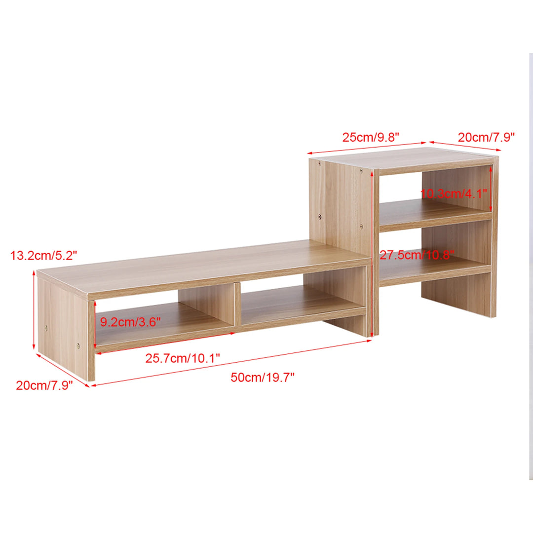 Computer Stand Storage Computer Laptop Monitor Riser Stand Desktop Wooden Storage Organizer 3 Layer Shelf Computer Monitor Riser