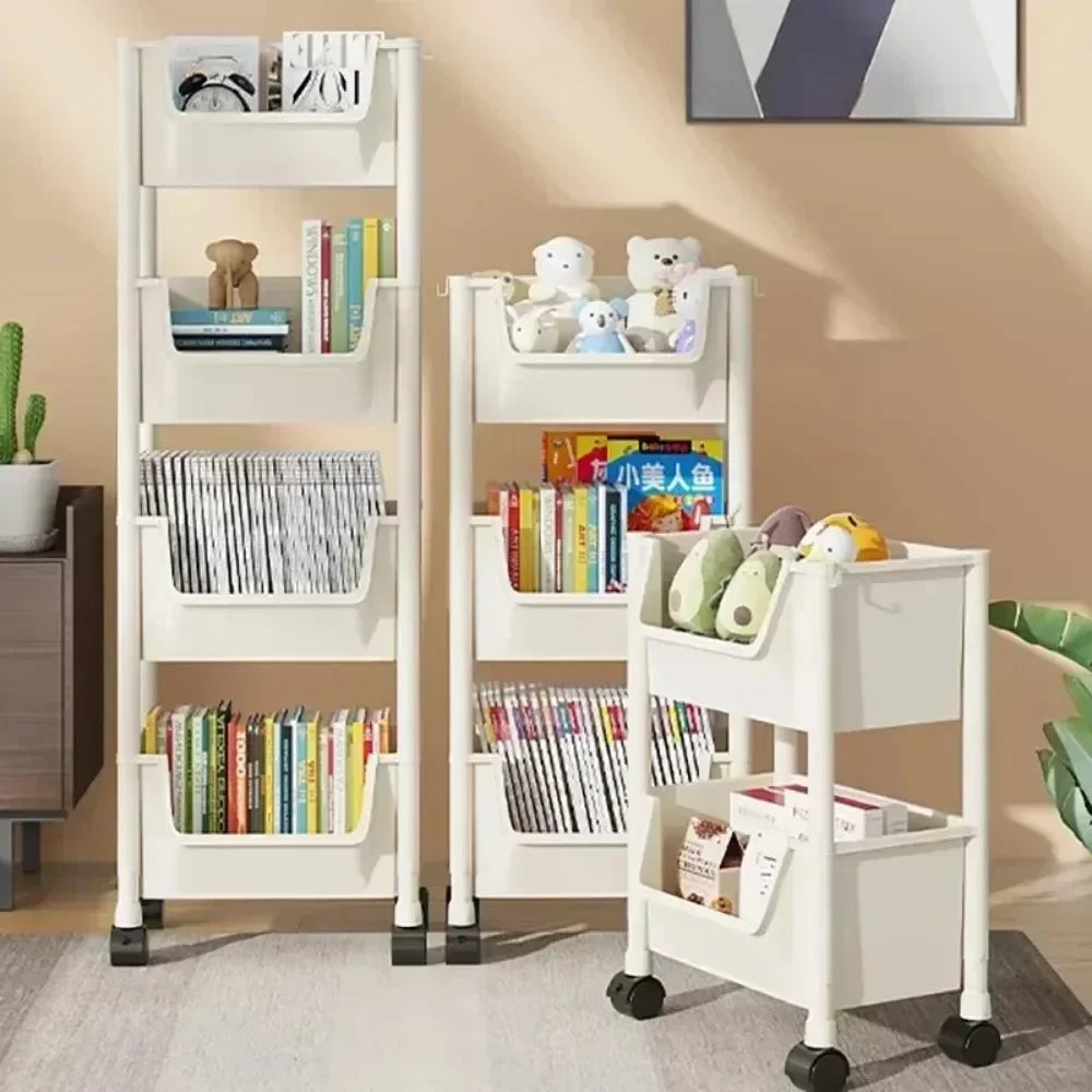 Slim Rolling Storage Rack – Multi-Tier Trolley Bookshelf Organizer