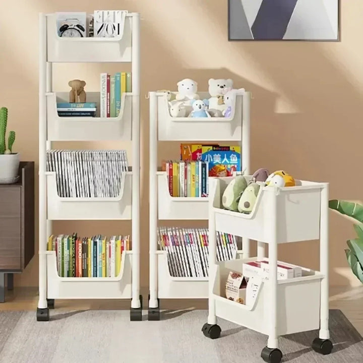 Slim Rolling Storage Rack – Multi-Tier Trolley Bookshelf Organizer