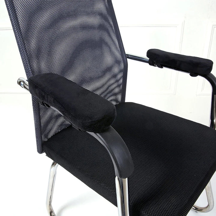 2PCS Universal Chair Armrest Covers – Soft Polyester Slipcovers for Office & Wheelchair Arm Support | Dustproof, Pressure-Relieving Elbow Pads