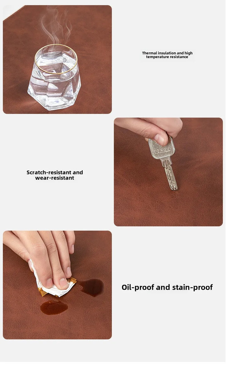 Waterproof PU Leather Desk Pad | Large Non-Slip Mouse Pad & Desk Protector