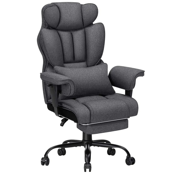 Big & Tall High-Back Executive Office Chair | Breathable Linen + Massage Lumbar Support