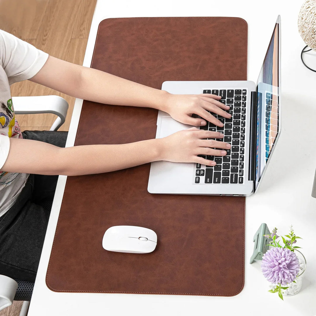 Waterproof PU Leather Desk Pad | Large Non-Slip Mouse Pad & Desk Protector