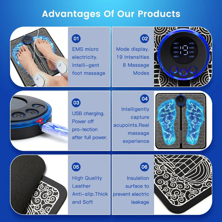 EMS Foot Massager Pads | Relieve Tired Feet & Improve Circulation While You Work