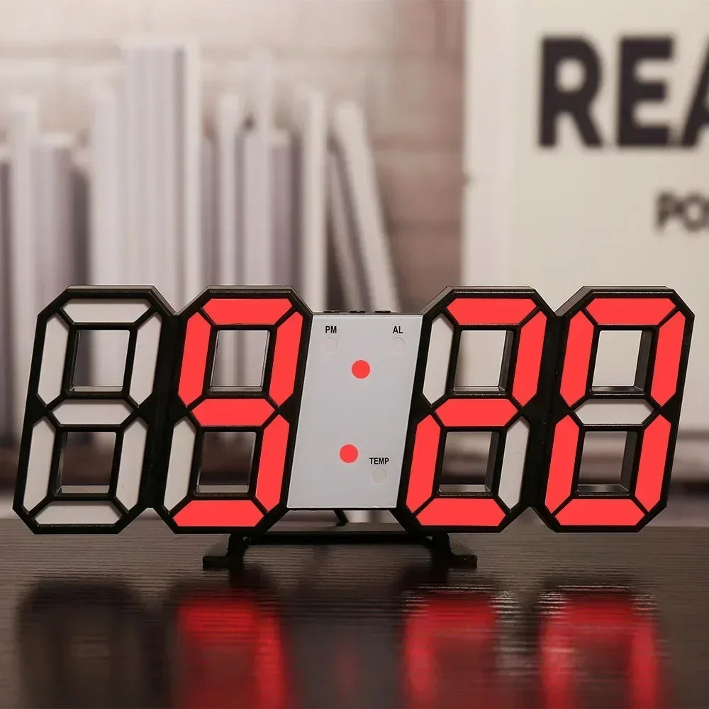 3D LED Digital Clock | Wall & Desk Decoration | Adjustable Brightness & Night Mode