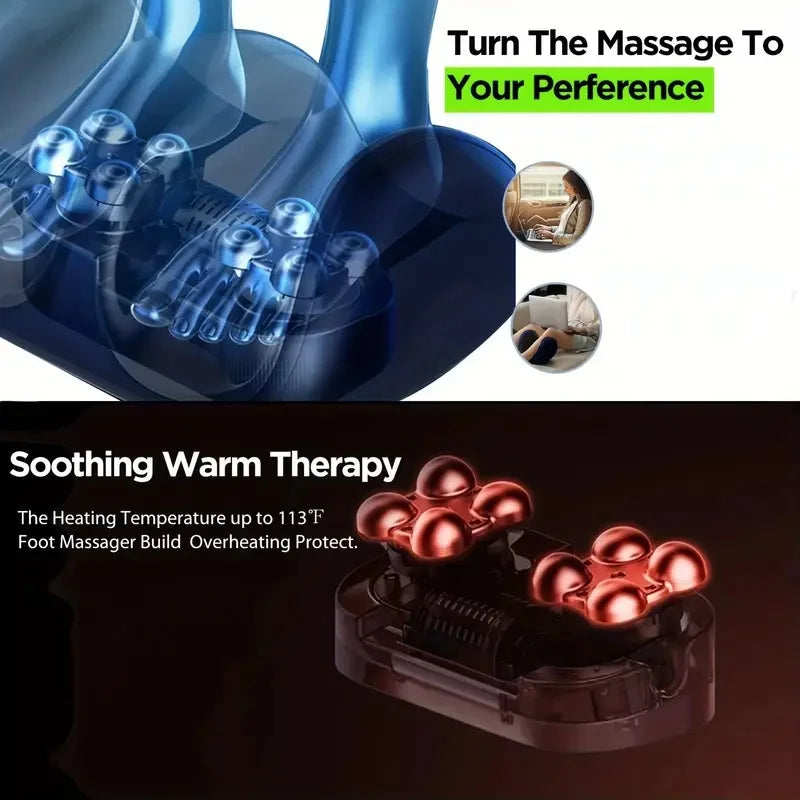 Extra Large Electric Foot Massager | Shiatsu Kneading with Heat & Calf Support
