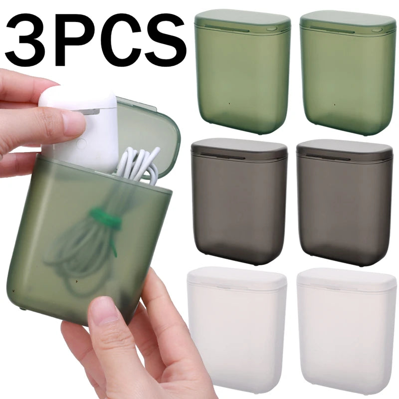 Portable Cable & Accessory Storage Box | Transparent Organizer for Cables, Earphones & Small Items
