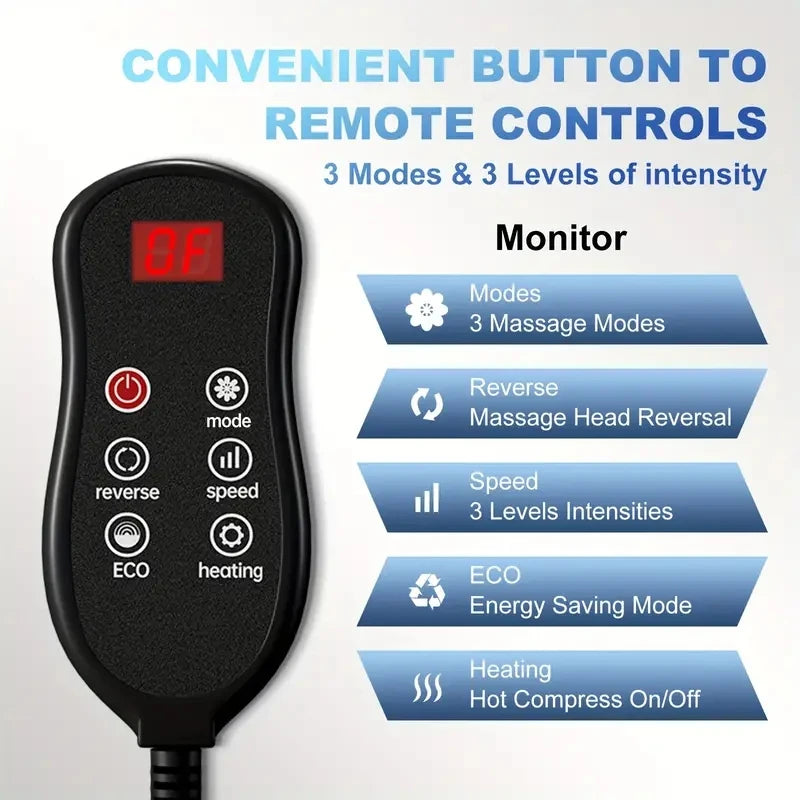 Extra Large Electric Foot Massager | Shiatsu Kneading with Heat & Calf Support