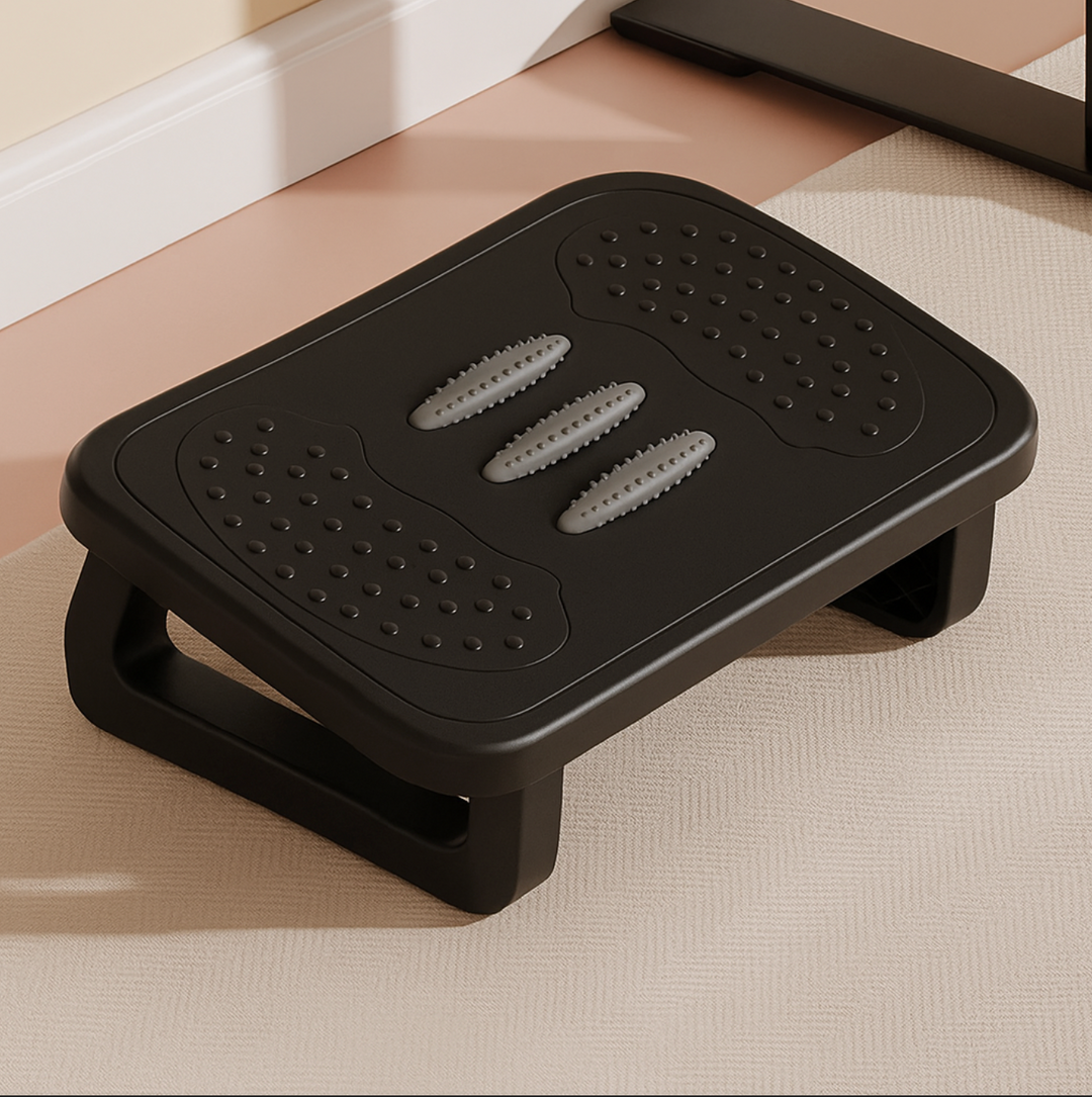 Adjustable Footrest with Rollers – Ergonomic Desk Leg Support