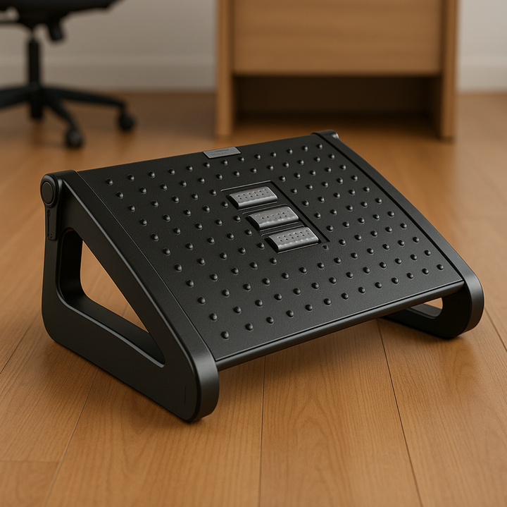 Under-Desk Footrest with Massage Rollers – Ergonomic Leg Support