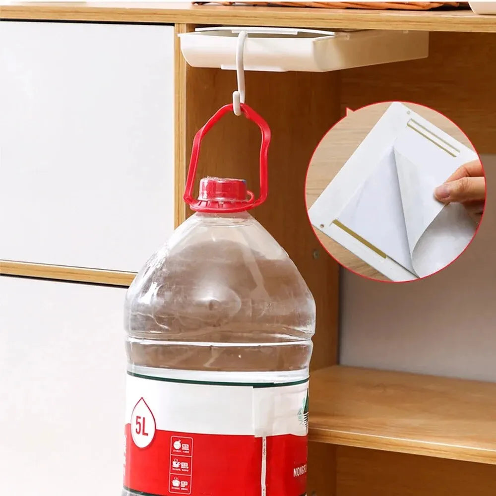 Hidden Desk Drawer Organizer – Self-Adhesive Under-Table Storage Box