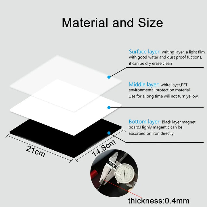 A5 Magnetic Dry Erase Whiteboard – Fridge Memo Pad