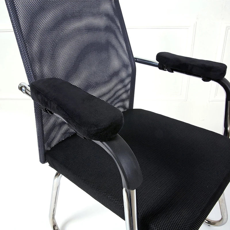 2PCS Universal Chair Armrest Covers – Soft Polyester Slipcovers for Office & Wheelchair Arm Support | Dustproof, Pressure-Relieving Elbow Pads