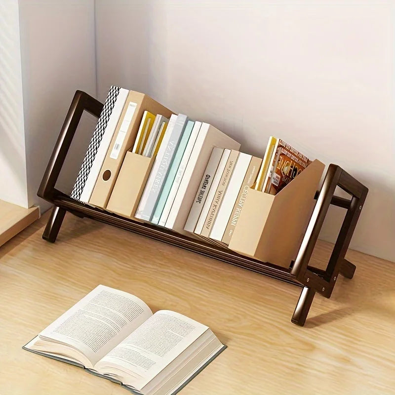 Bamboo Desktop Bookshelf – Compact Multi-Tier Organizer