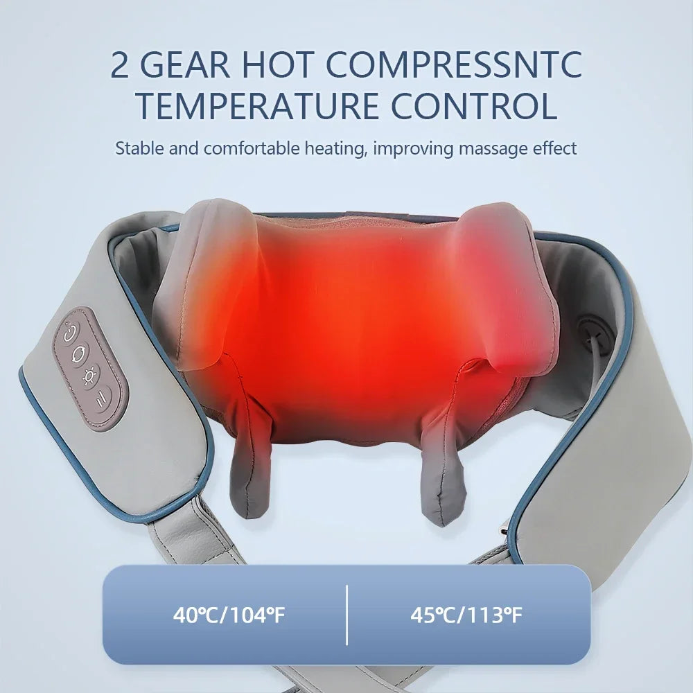 Foreverlily Wireless Neck & Back Massager - Heat + Shiatsu Kneading Shawl
