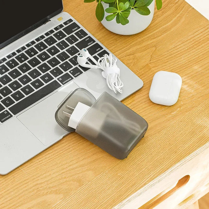 Portable Cable & Accessory Storage Box | Transparent Organizer for Cables, Earphones & Small Items
