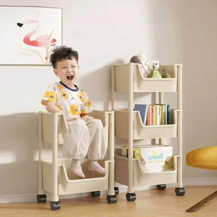 Slim Rolling Storage Rack – Multi-Tier Trolley Bookshelf Organizer