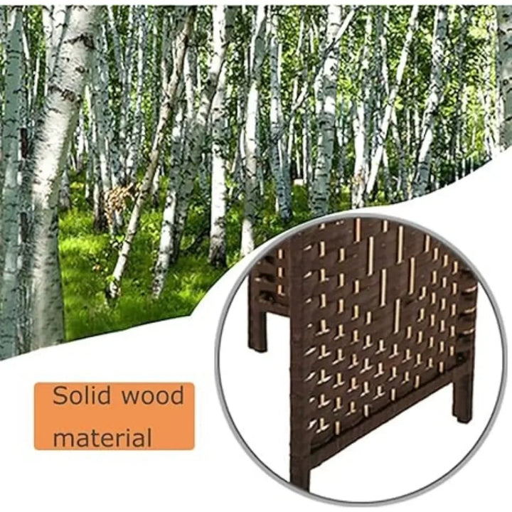 6 Ft Wood 4-Panel Room Divider and Folding Privacy Screen with 2 Tier Display Shelves, Decorative Screen Freestanding , Brown