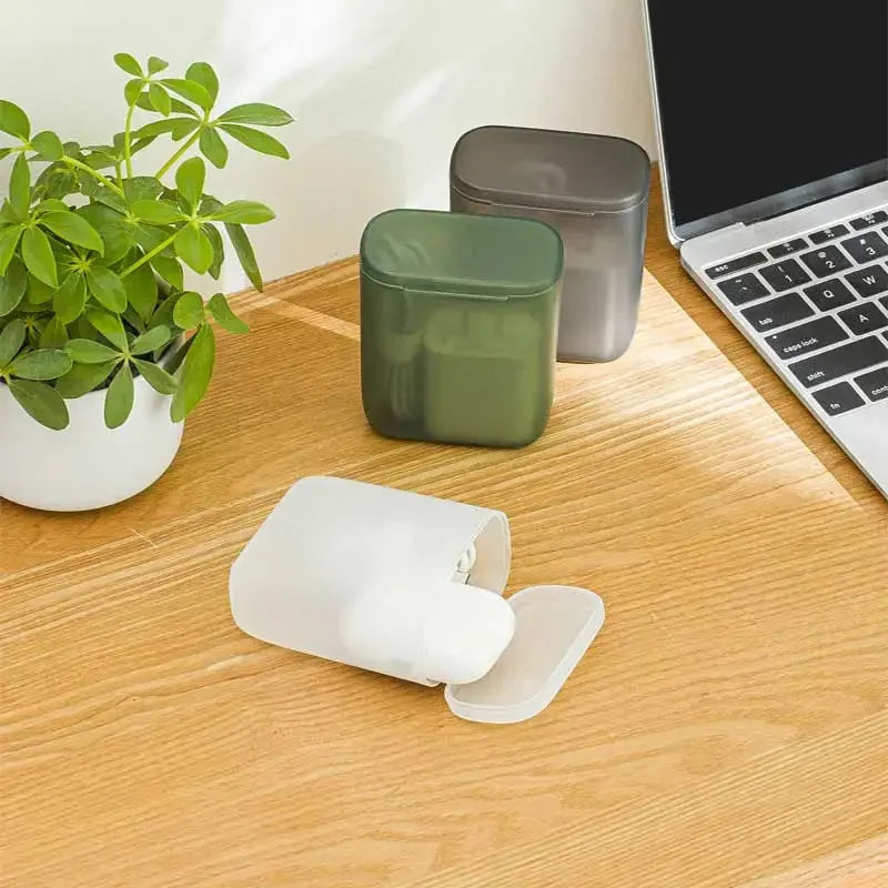 Portable Cable & Accessory Storage Box | Transparent Organizer for Cables, Earphones & Small Items