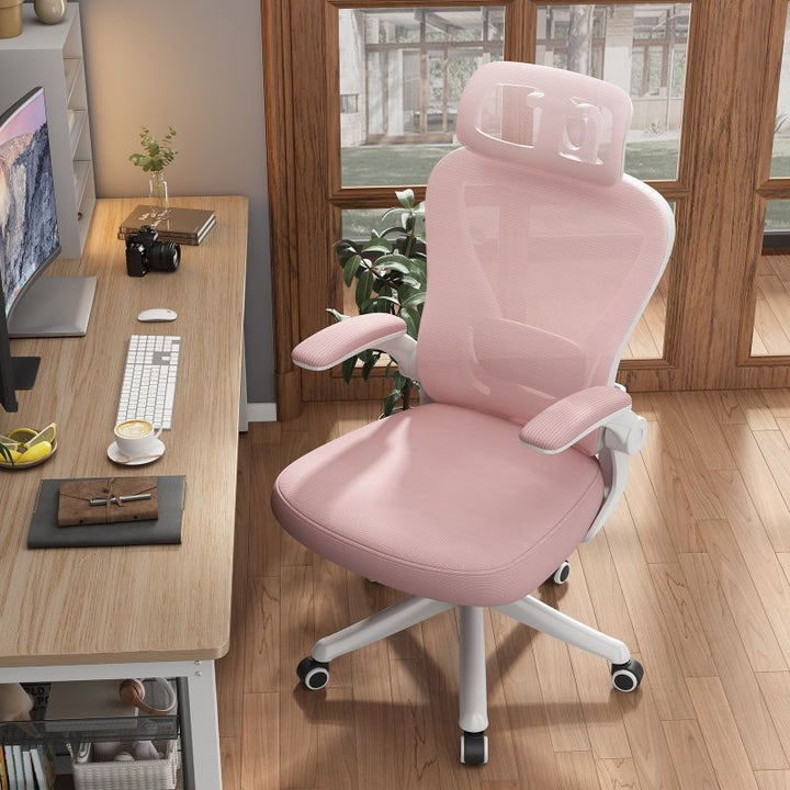 Ergonomic Black Swivel Office Chair | Mesh High-Back with Lumbar Support & Headrest