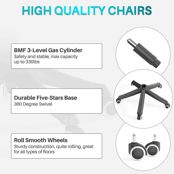 Ergonomic Black Swivel Office Chair | Mesh High-Back with Lumbar Support & Headrest