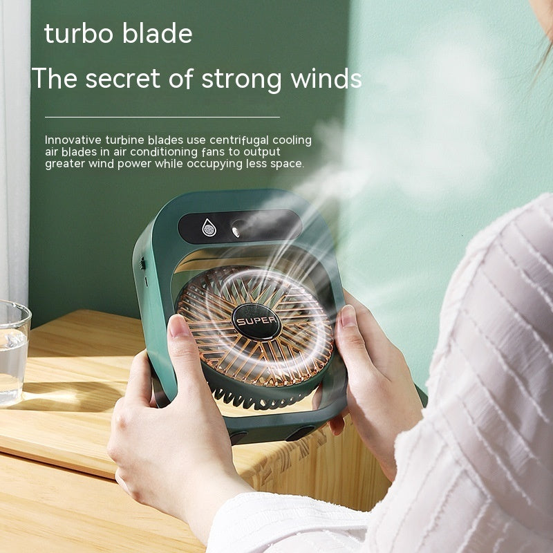 2-in-1 USB Misting Fan & Humidifier | Portable Air Cooler with 3 Wind Speeds  Stay Cool & Refreshed Anywhere