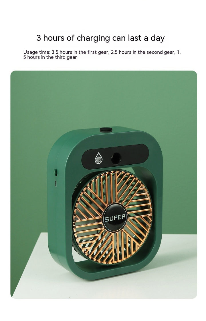 2-in-1 USB Misting Fan & Humidifier | Portable Air Cooler with 3 Wind Speeds  Stay Cool & Refreshed Anywhere