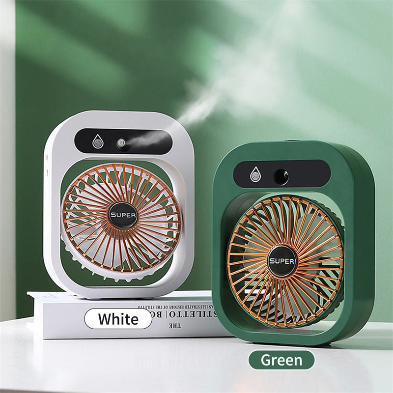 2-in-1 USB Misting Fan & Humidifier | Portable Air Cooler with 3 Wind Speeds  Stay Cool & Refreshed Anywhere