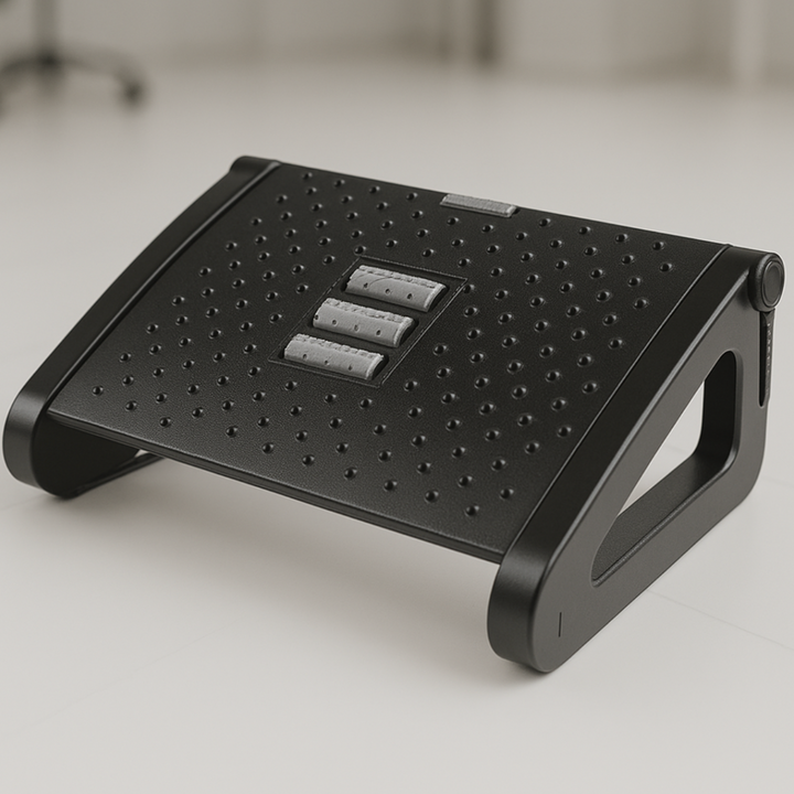 Under-Desk Footrest with Massage Rollers – Ergonomic Leg Support