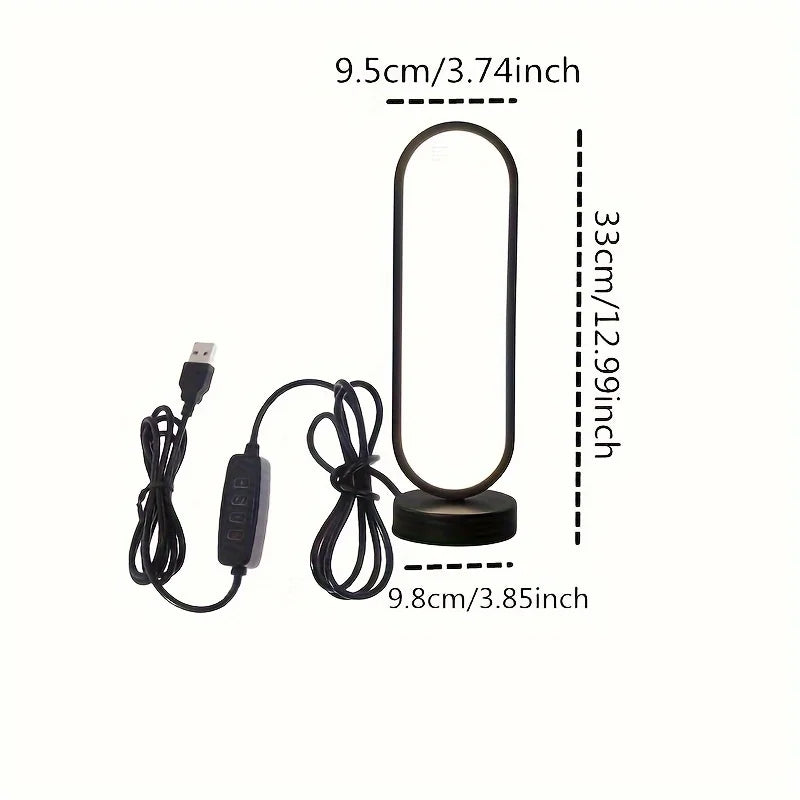 LED Ring Bedside Lamp | Three-Color Dimming Night Light for Bedroom & Living Room