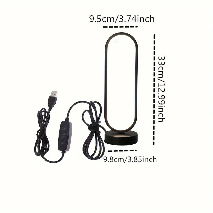 LED Ring Bedside Lamp | Three-Color Dimming Night Light for Bedroom & Living Room