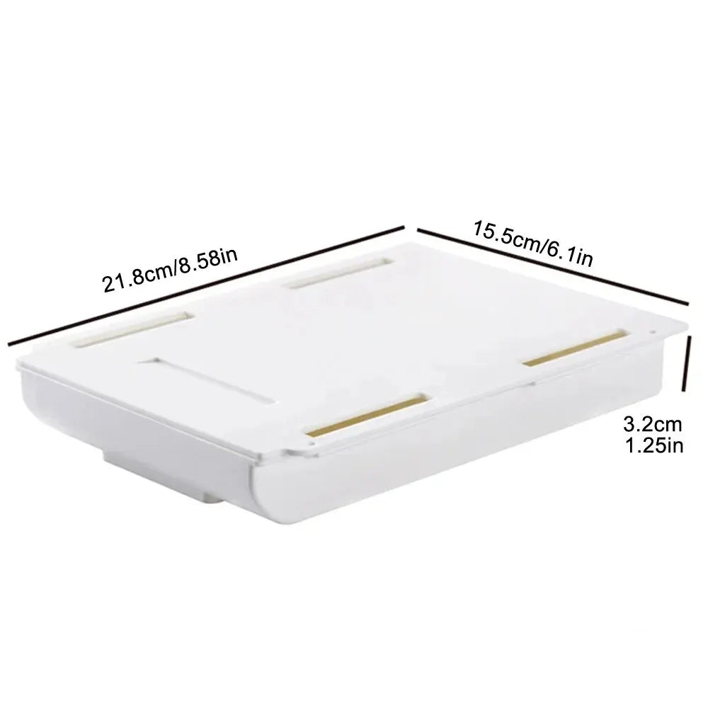 Hidden Desk Drawer Organizer – Self-Adhesive Under-Table Storage Box