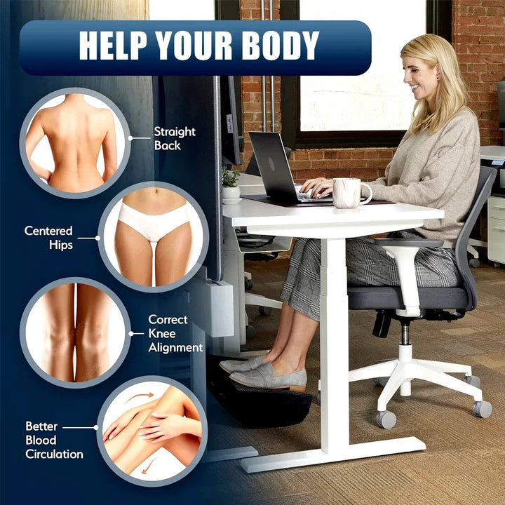 2 Heights Adjustable Foot Rest Under Desk, Soft Memory Foam Footrest Under Desk  for Foot Rest At Work, Home, Airplane, Travel