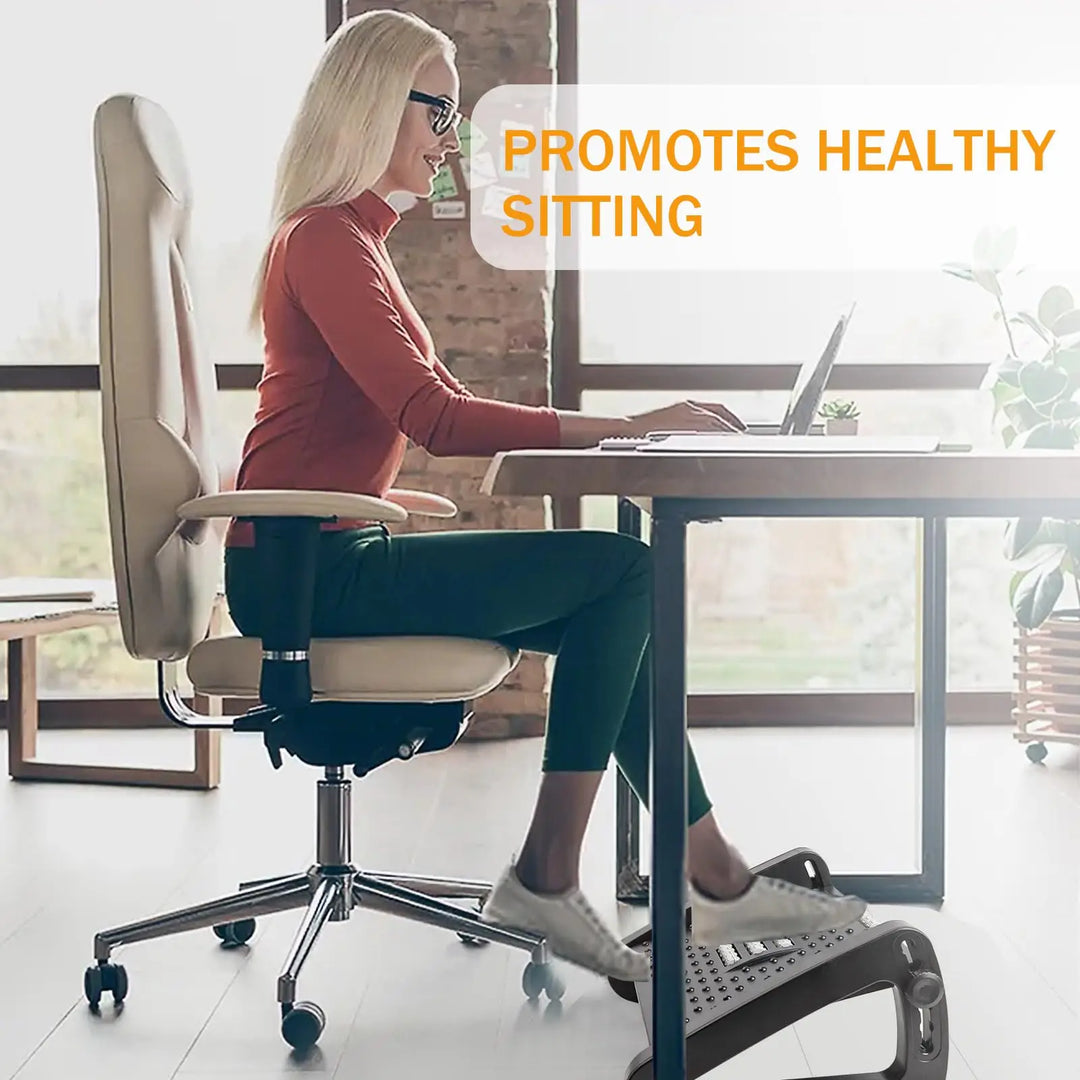 Under-Desk Footrest with Massage Rollers – Ergonomic Leg Support